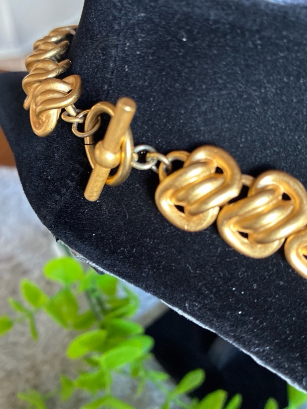 Gold Tone Knot Link Necklace - Women's Fashion Jewelry - Picture 2 of 6
